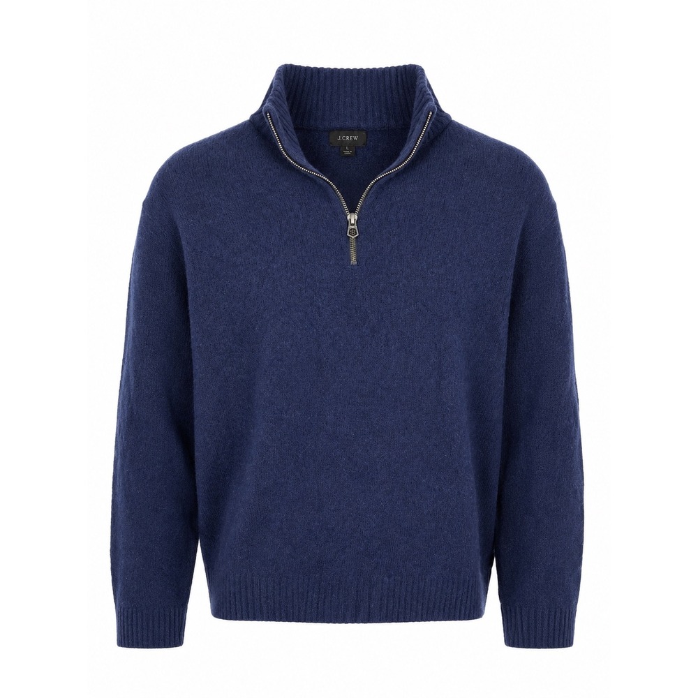 J.Crew Navy Blue Quarter Zip Sweater Mens Large Academia Minimalist Preppy
